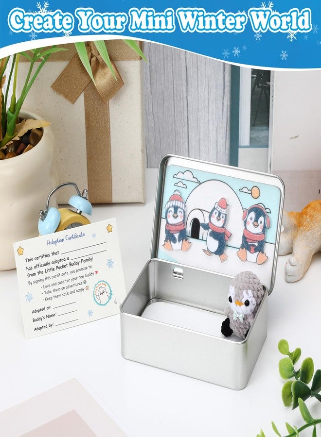 JULEASEL Little Pocket Penguin, Mini pengy in a Tin Box, Travel Buddy, Cute Penguin Collectible for Winter Decor, Friendship, Thoughtful Gifts - Image 5